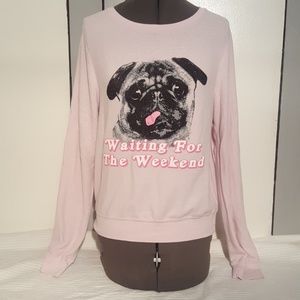 Wildfox Pug Baggy Beach Jumper S New Without Tags